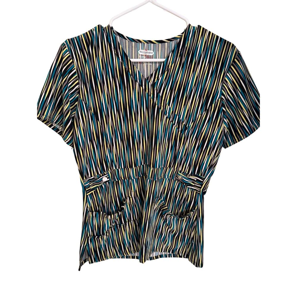 Women's Scrub Top - Patterned Design - Size Medium (10-12)
